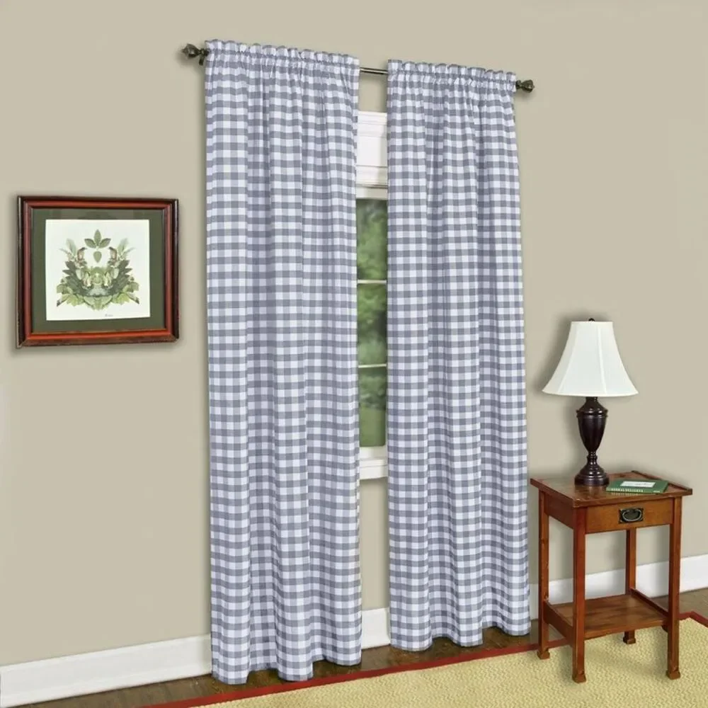 Woven Trends Farmhouse Curtains, Buffalo Plaid Drapes, Classic Country Plaid